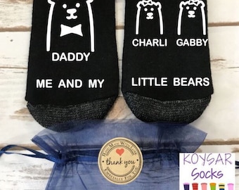 Grandpa Gift, for Him, Dad Socks, Daddy Bear, My Little Bear Socks - Personalized Socks, Husband,  Father's Day Gift for him