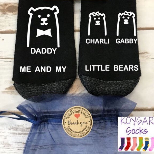 Grandpa Gift,  for Him, Dad Socks, Daddy Bear, My Little Bear Socks - Personalized Socks, Husband, Custom