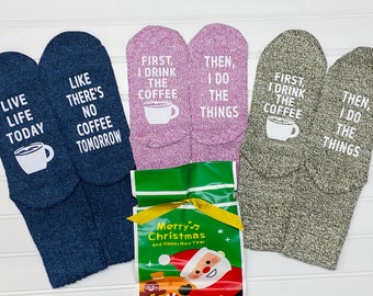 Coffee Gifts, First Drink Coffee, Then do things, , Socks, Funny, For her, , Teacher, Women, For her