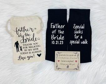 Special Socks for a Special Walk, FREE sock label & organza gift bag, Father of the Bride gift, Wedding Socks, Brides Father Gift