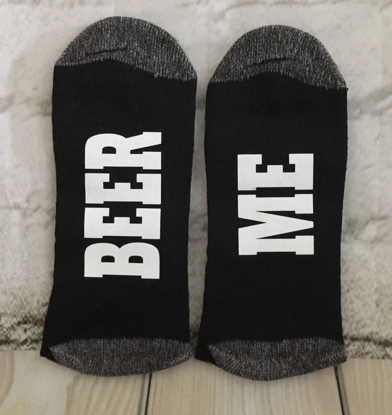 BEER ME, Funny Beer Me Socks, These can be your beer drinking socks, Beer Gift for Dad, Beer Grandpa gift, , Beer gift image 6