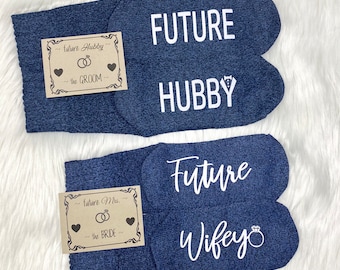 Engagement Gifts, Future Wifey, Hubby, Future Mrs, Bride Gifts, Couple, Bride to Be, Bridal Shower, Wedding Socks HANDMADE in Tennessee