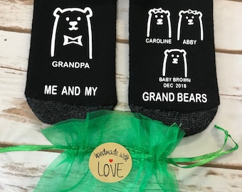 Regalo para el abuelo oso, calcetines para la abuela oso, regalo para mamá, regalo para la mamá osa, regalo para el abuelo, calcetines para Mimi, regalo para la Nana, papá y sus osos