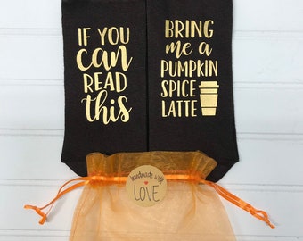 Pumpkin Spice Latte Socks, PSL, Pumpkin, Autumn Socks, Fall gift for her, Pumpkin Spice everything, Pumpkin Spice Latte socks