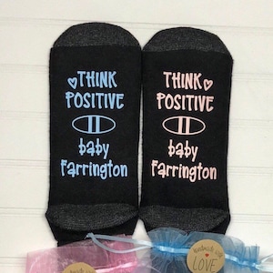 IVF transfer Socks, Fertility Gift, Think Positive Socks, Knock me up Baby Socks, IVF, Transfer Day