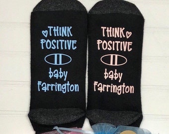 Chaussettes de FIV Chaussettes de fertilité Think Positive Socks Chaussettes pour bébés Transfert de FIV pour le jour