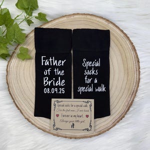 Father of the Bride Gift Socks: free wrap, Dad Socks, Father Gift Of all our walks together, this one is my favorite, Dad Gift from Bride