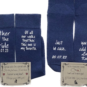 Father of the Bride, Dad Socks, Father of the Bride Gift, FREE sock label, Wedding, Special Socks for a Special Walk, Cold Feet Groom Socks