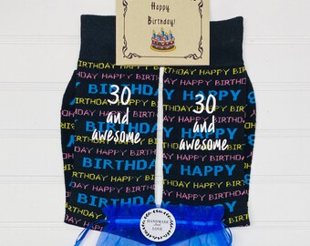 Birthday Socks, ANY age, Happy Birthday gift socks, Birthday for Him, Birthday for Her, Dad birthday gift, Grandpa birthday gift