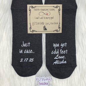 Wedding Socks Groom Gifts, in Case You Get Cold Feet, Groom Hamper ...