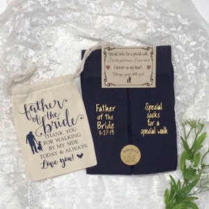 Special Socks for a Special Walk, FREE sock label & organza gift bag, Father of the Bride gift, Wedding Socks, Brides Father Gift
