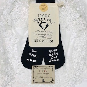 Groom gift from Bride, Cold feet socks, OR Father of the Bride; Father of the Groom socks, Just in case you get cold feet, Of all our walks