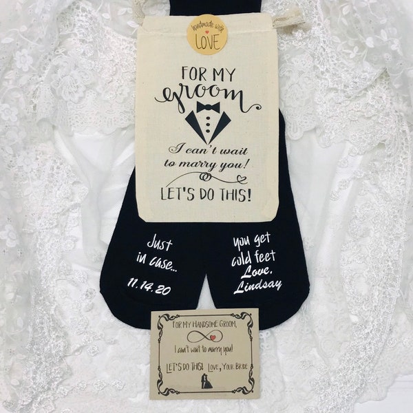 Groom gift from Bride, Cold feet socks, OR Father of the Bride; Father of the Groom socks, Just in case you get cold feet, Of all our walks