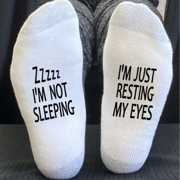 I'm not sleeping, I'm just resting my eyes, FREE Father's Day gift bag!, Dad, Grandpa Gift, Uncle Funny Socks, Papa, Novelty,