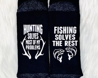 Hunter Gift, Fishing, , Bird Hunting, Men, Duck, Novelty Socks, Fisherman, Him, Her, Boyfriend, Husband,