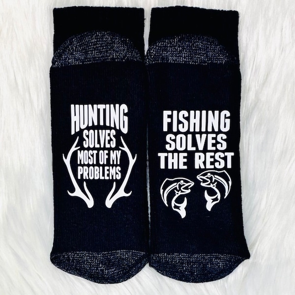 Hunter Gift, Fishing, , Bird Hunting, Men, Duck, Novelty Socks, Fisherman, Him, Her, Boyfriend, Husband,