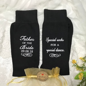 Special Dance Wedding Socks, Groom Socks, Father of the Bride gift, Special Socks OR Of all our walks, FREE sock label & gift bag, Wedding