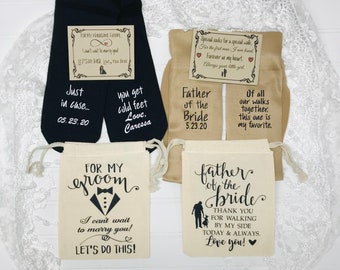 Cold feet OR Father of the Bride socks, FREE Label, Wedding socks, Groom gift from Bride, In case you get cold feet, OR, Of all our walks
