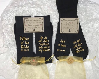 Father of the Bride gift, FREE sock label & gift bag, Father Gift, Of all our walks together this is my favorite, Cold Feet Groom Socks KS