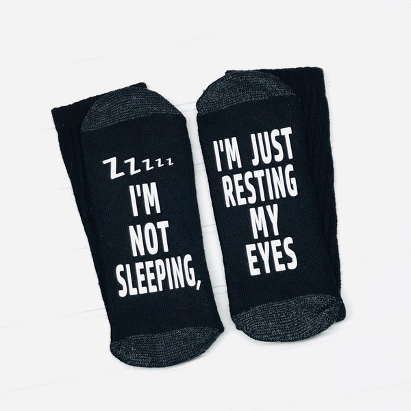 Gift, Not sleeping socks, I'm just resting my eyes, Dad, Grandpa, Funny, Dad Socks, Papa Socks, Novelty Socks