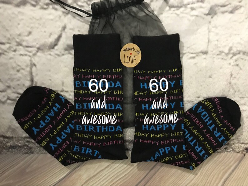 Birthday Socks ANY age Happy Birthday gift socks Birthday Etsy