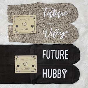 Personalized Engagement Socks, Couple Socks Gift, Gift For Bride To Be, Grip Socks, Future Hubby