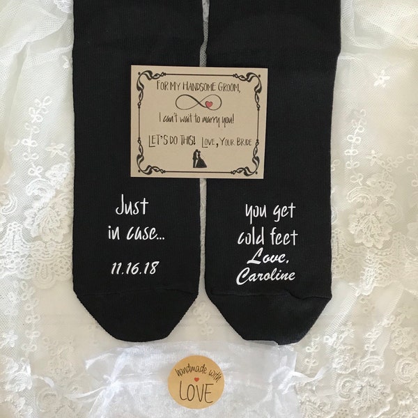 Groom Wedding Socks, Perfect Gift for Groom, Cold Feet Socks, Groom Sock Keepsake Gift, Groom Socks Gift from Bride, Wedding Groom Socks