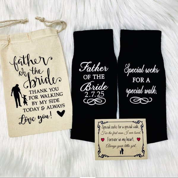 Special Socks for a Special Walk, or Of all our walks, Father of the Bride gift, All Styles of Wedding Socks, Bride's Father Gift