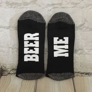 BEER ME, Funny Beer Me Socks, These can be your beer drinking socks, Beer Gift for Dad, Beer Grandpa gift, , Beer gift image 4