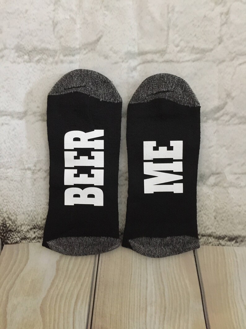 BEER ME, Funny Beer Me Socks, These can be your beer drinking socks, Beer Gift for Dad, Beer Grandpa gift, , Beer gift image 4