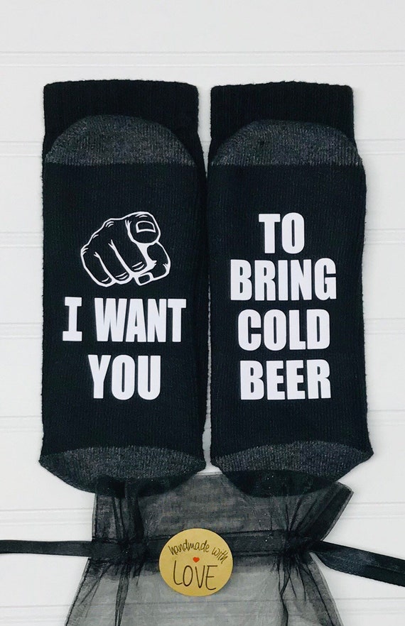 Regali di San Valentino Porta calzini per birra fredda, voglio che porti  birra fredda, calzini per papà, per uomo o donna, regali di Natale -   Italia