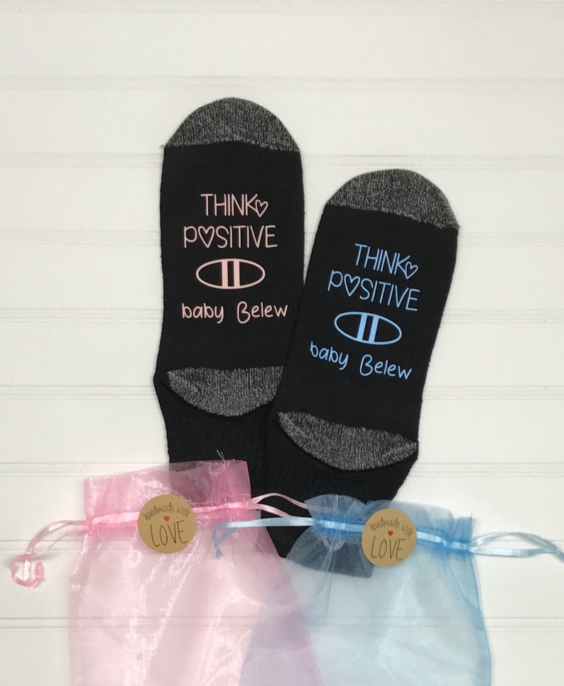 Think Positive Ivf Socks | Stay At Home Mum Personalized Fertility Socks IVF IUI Motivational Socks image 5