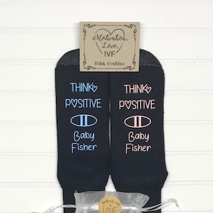 Calcetines de FIV, calcetines de FIV personalizados, calcetines de la suerte de FIV, regalo de FIV, recuperación de FIV, calcetines de transferencia de FIV, calcetines de la suerte de FIV, regalo de FIV para ella