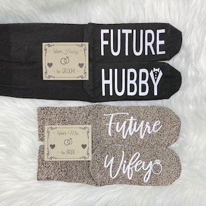 Personalized Engagement Gifts, Future Wifey AND/OR Future Hubby Socks, Future Mrs, Bride to Be, Engaged, Gifts For the Couple