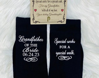 Papa or Grandfather of the Bride gift, Of all our walks, OR Special Socks, Special Walk, Father of the Bride Socks, FREE sock label &