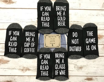 Wine Socks, Beer Socks, 50% off, If you can read this, bring glass of wine, beer, coffee, fishing, golfing, game