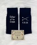 Father of the GROOM Socks, Father of the BRIDE, Boho, Groomsmen Wedding Socks, Please send wedding date, arrows socks