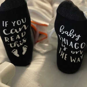 Skarpetki do porodu, skarpetki ciążowe, prezent na baby shower, przyszła mama, skarpetki OB, skarpetki ciążowe, jeśli możesz to przeczytać, dziecko jest w drodze