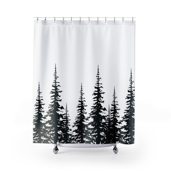 Black and White Shower Curtain Etsy