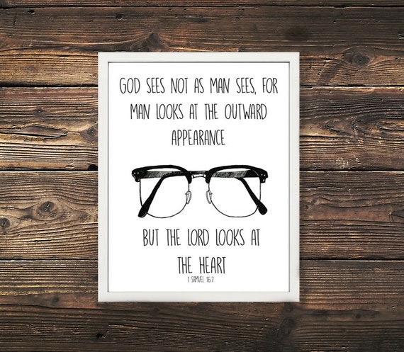 Instant Download 1 Samuel 167 Printable God Sees Not As Man Sees Minimalism Bible Art Christian Quote Scripture Art Digital Download