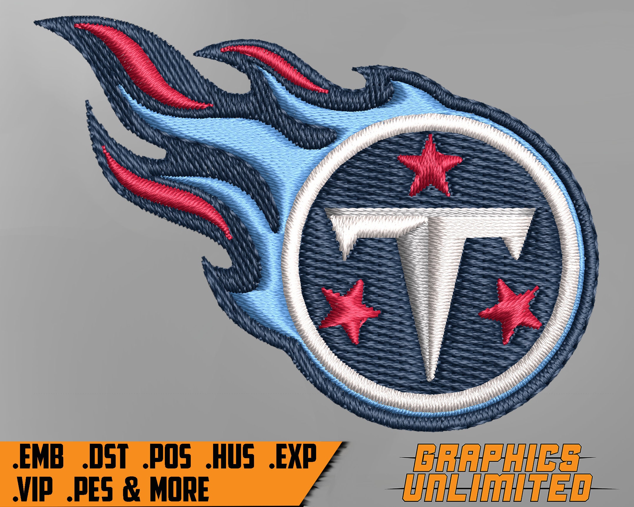 Tennessee Titans NFL Logo .EMB Embroidery File 2 Inch high Etsy