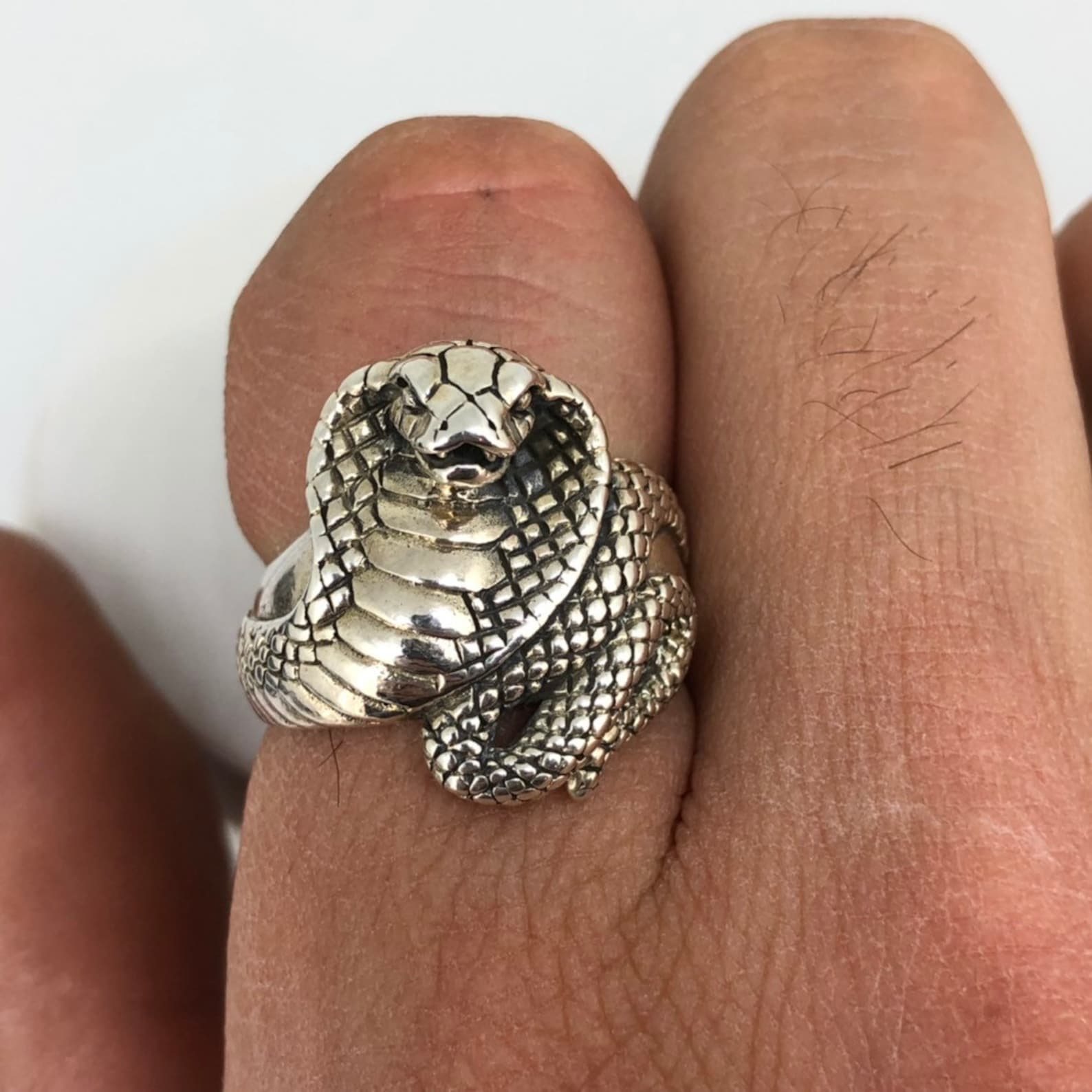 Cobra Silver Ring Snake Ring Animal Ring Cobra Sterling Etsy