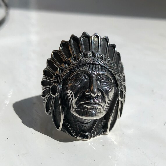 Huge Detailed Navajo Sterling Silver Cowskull Ring Native American Huge Detailed Navajo Sterling Silver Cowskull Ring Native American
