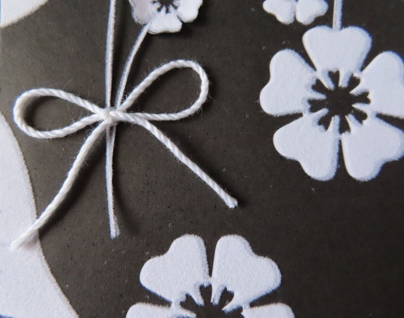 Grief Handmade Loss Cording Mourning Flowers Stickers Greeting cards Sympathy White Black With sympathy Silver Cards