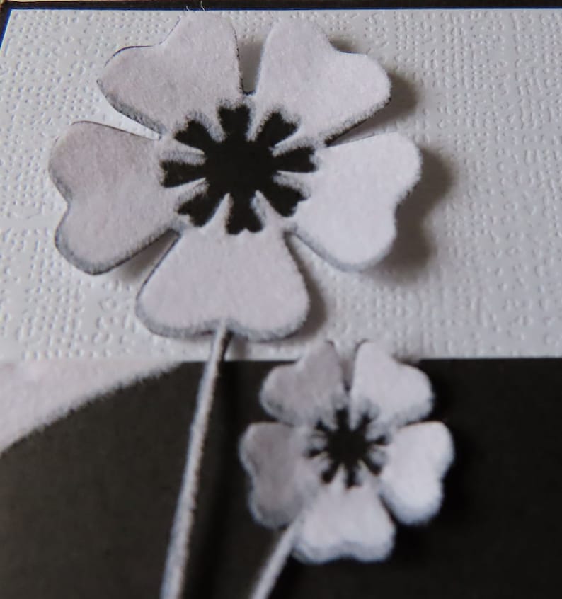 Grief Handmade Loss Cording Mourning Flowers Stickers Greeting cards Sympathy White Black With sympathy Silver Cards