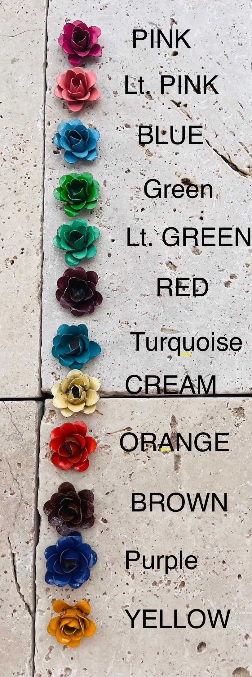 Rustic Metal Rose 6- Lg Rustic Metal Roses Flowers - Etsy
