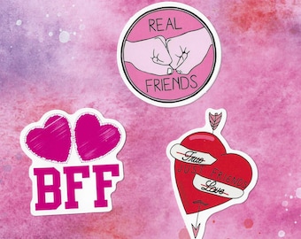 Real Friend Sticker, BBF Sticker, Just Friends Sticker, Vinyl Waterproof Stickers