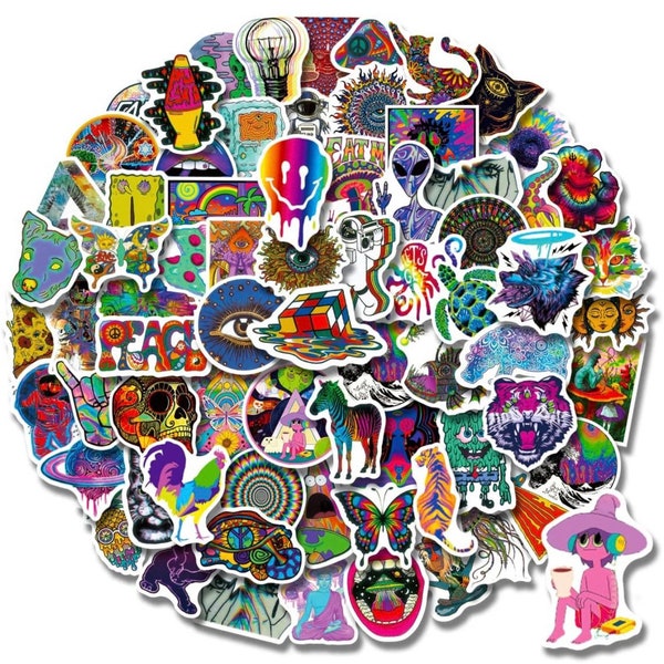 TRIPPY Stickers, Psychedelic Stickers, Hippie Stickers, Vinyl Stickers, Pack of 1 or 5