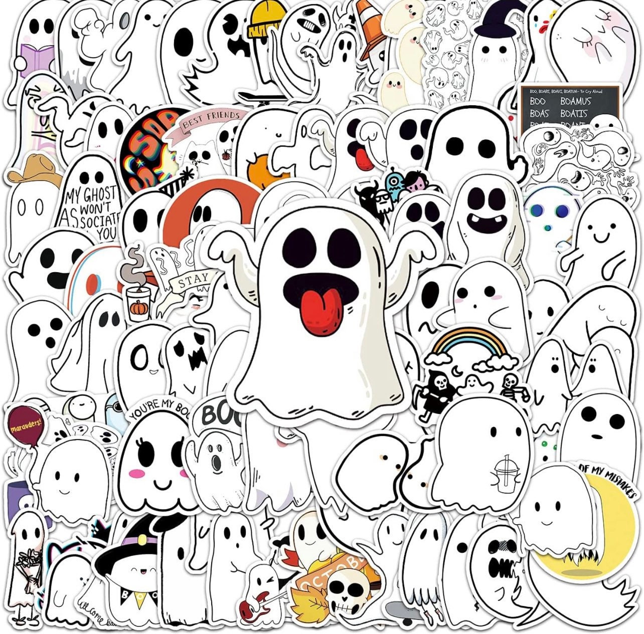 Décoration D'Halloween 100 Pièces Autocollants Thème Citrouille D