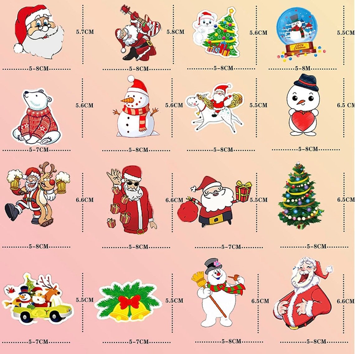 Christmas Sticker Pack Holiday Stickers Decal Christmas Etsy